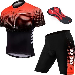 High Quality Custom Sports Fitness Style Solid Color Quick -dry Cycling suit（Top+short）Cycl52365