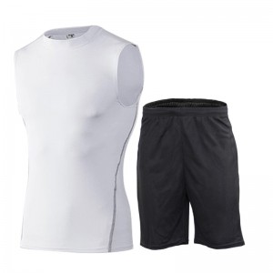Shorts Fitness suit men’s Quick Drying Breathable sports vest suit BX11568